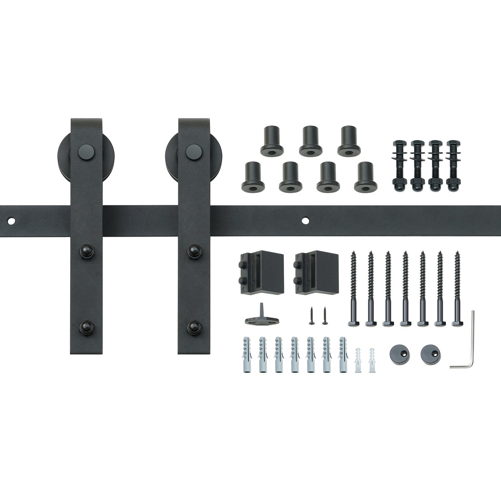 VEVOR 8FT Sliding Barn Door Hardware Closet Track Kit for Single Door J Hanger