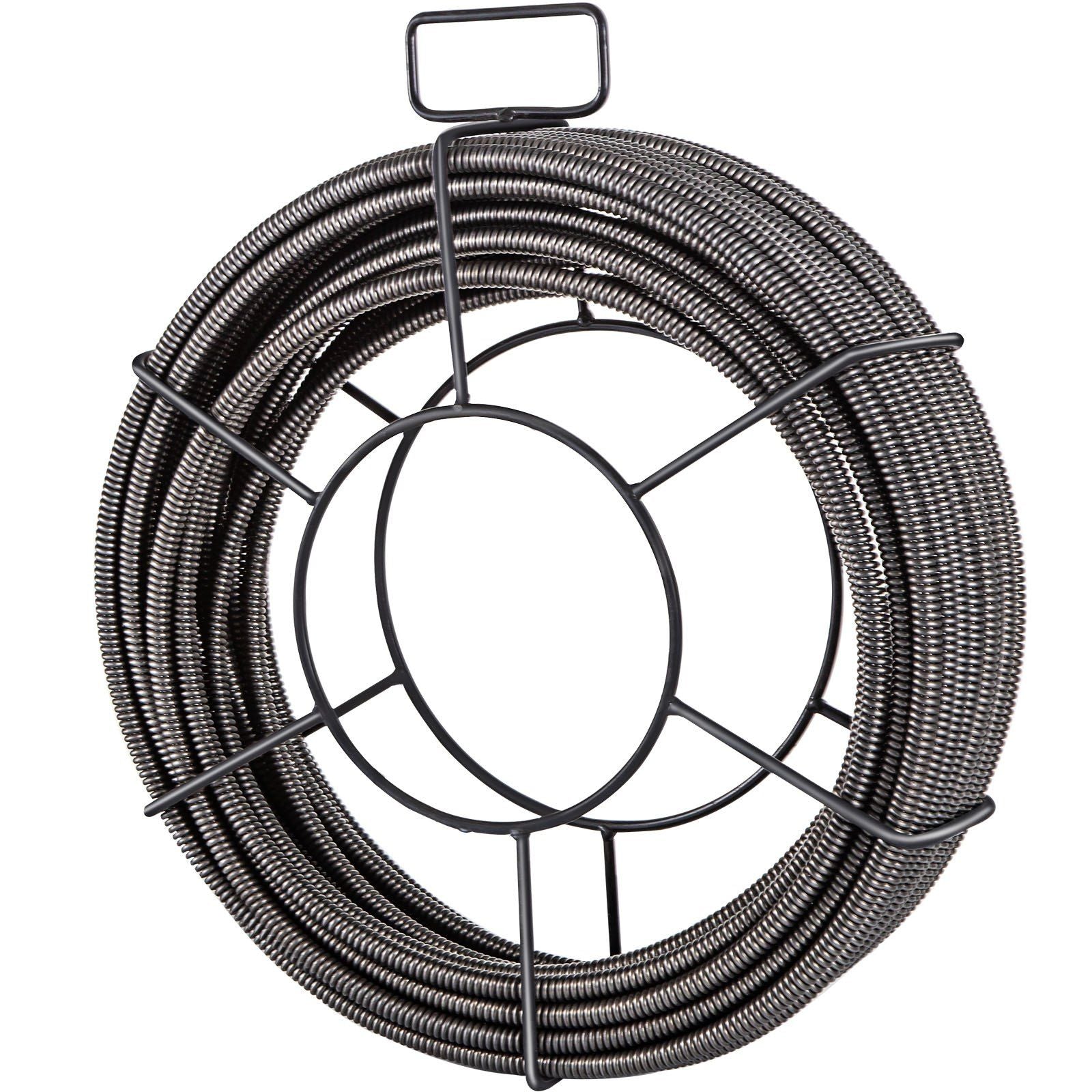 Drain Cleaning Cable 100 Feet x 3/8 Inch Solid Core Cable Sewer Cable Drain Auger Cable Cleaner Snake Clog Pipe Drain Cleaning Cable Sewer Drain Auger Snake Pipe