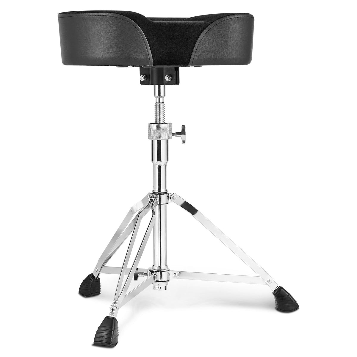 VEVOR Saddle Drum Throne, 560-705 mm Height Adjustable, Padded Drum Stool Seat with Anti-Slip Feet Drumsticks 227 kg Max Weight Capacity, Swivel Drum Chair for Drummers