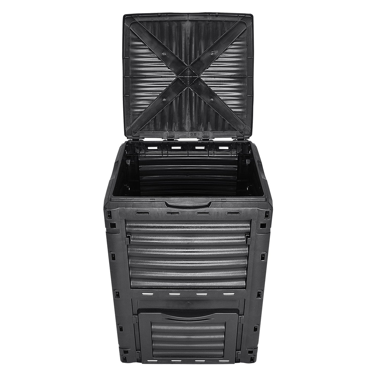 VEVOR Garden Compost Bin 300 L, BPA Free Composter, Large Capacity Outdoor Composting Bin with Top Lid and Bottom Door, Easy Assembling, Lightweight, Fast Creation of Fertile Soil