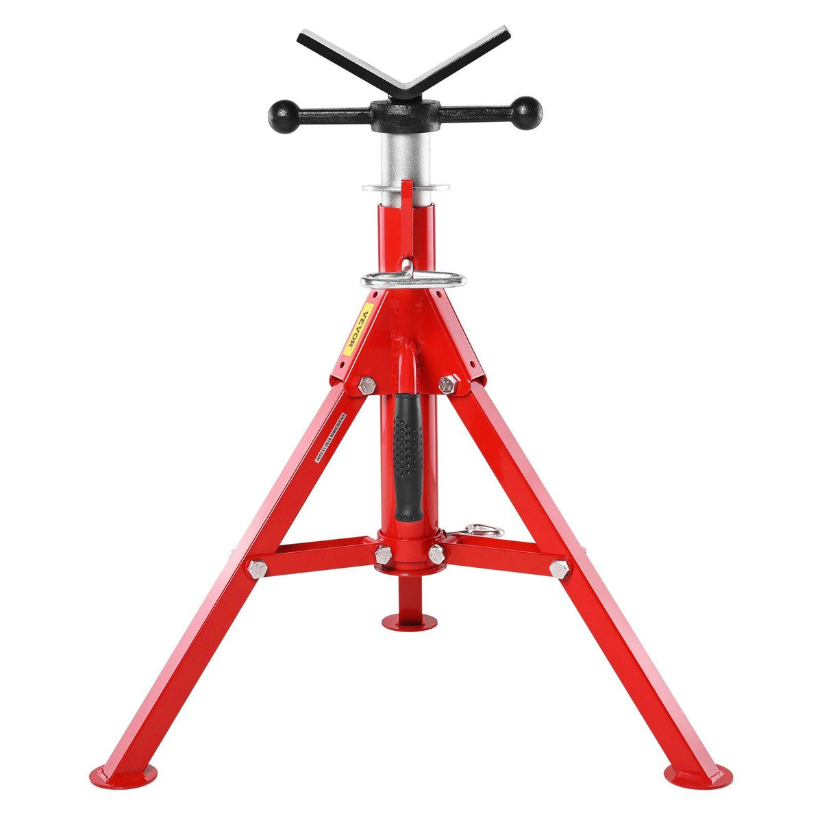 V Head Pipe Stand 0.32 - 30.48 cm Capacity, Adjustable Height 610mm-1067mm, Pipe Jack Stands 1134kg Load Capacity, Portable Folding Pipe Stands, Carbon Steel Body for Enhanced Durability