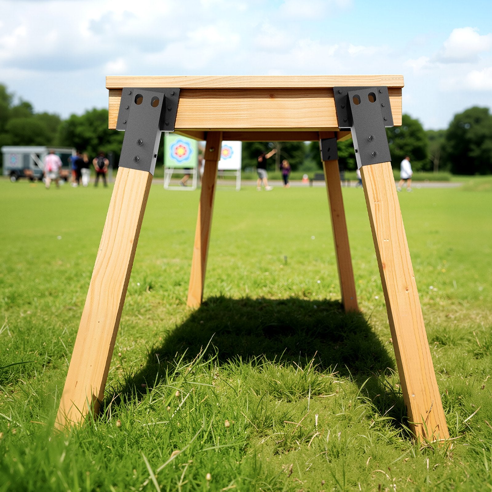 VEVOR Deer Blind Brackets, Outdoor 3.6x3.6 Platform Bracket, Fit 3.5x3.5 In / 88.9x88.9 mm Lumber, 2204lbs/1000kg Capacity Steel Elevator Brackets for Deer Stand, Hunting Blinds, Shooting Shack, 8 Pcs