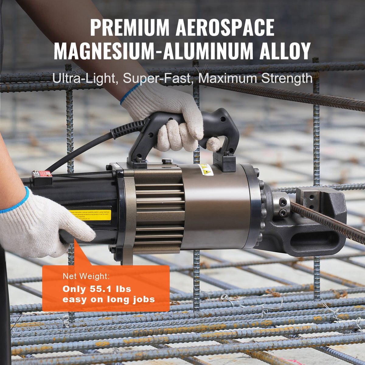 VEVOR 2300W Electric Hydraulic Rebar Cutter Cutting up to 1.26 Inch 5-32mm