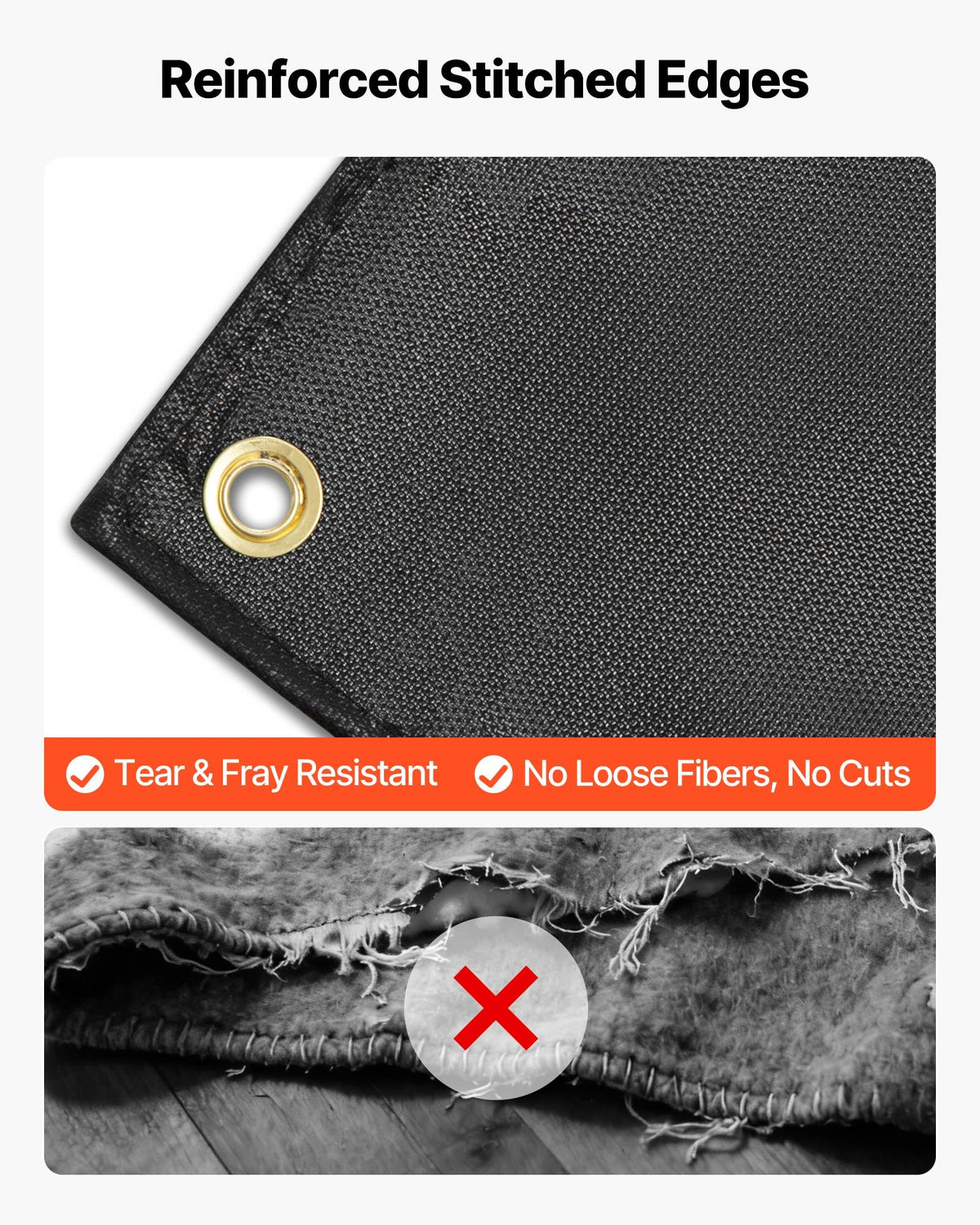 VEVOR Welding Blanket, 1829mm x 2438mm Silicone Coated Fiberglass Welding Blanket, 1800°F Heat Resistant Safety Protection Blankets, Flame Retardant Fireproof Insulation Mat with Metal Grommets