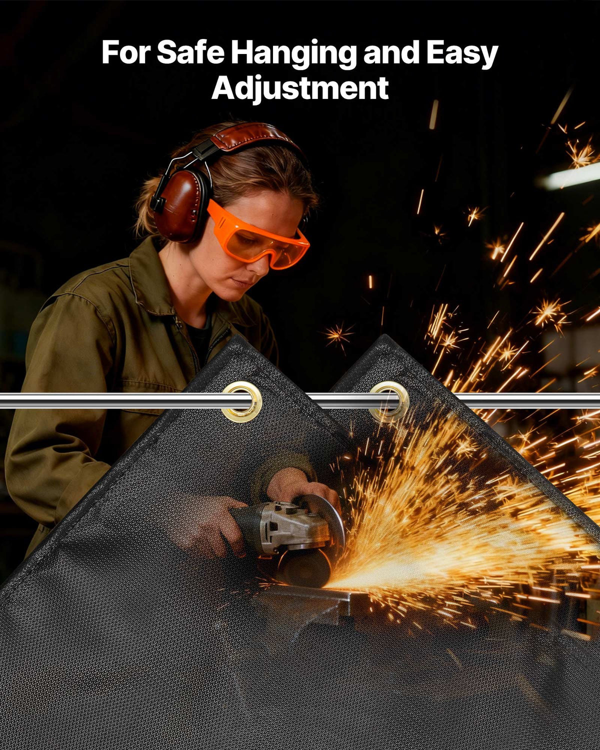 VEVOR Welding Blanket, 1219mm x 1829mm Silicone Coated Fiberglass Welding Blanket, 1800°F Heat Resistant Safety Protection Blankets, Flame Retardant Fireproof Insulation Mat with Metal Grommets