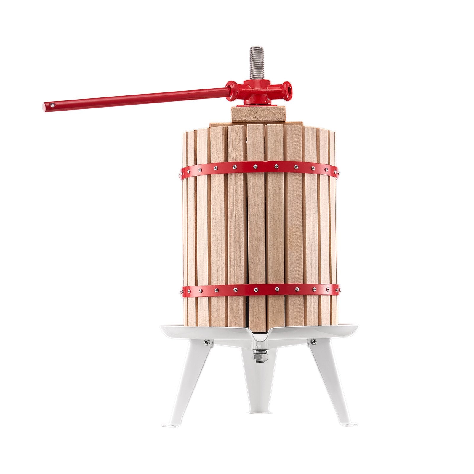 VEVOR Fruit Wine Press Manual Press for Wine Making 4.75 Gal/18L Wood Basket