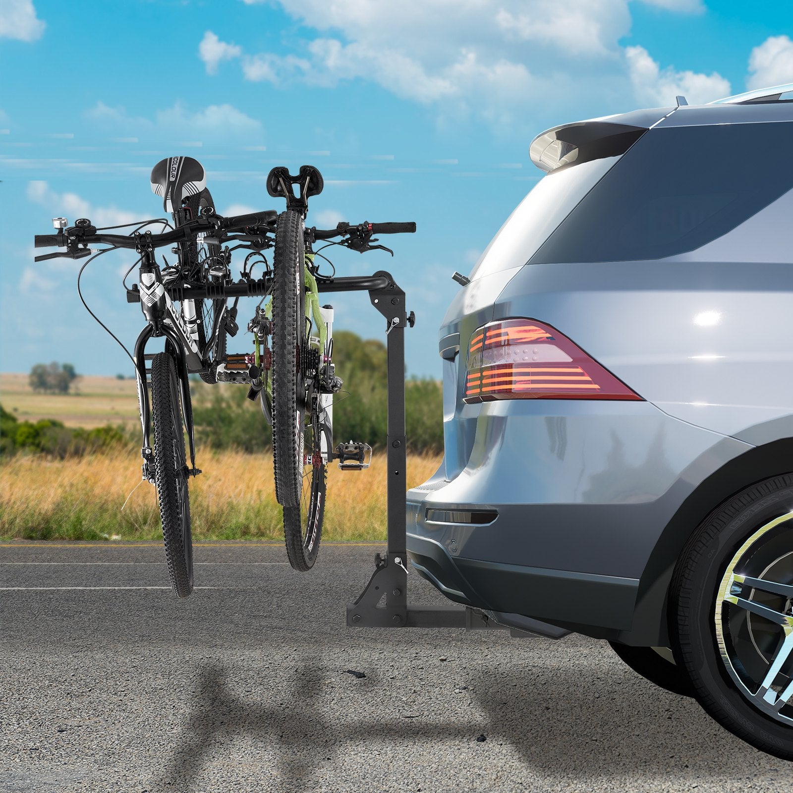 VEVOR 4 Bike Rack Hitch Mount Folding Swing Down Bicycle Carrier Car Truck SUV 150 lbs