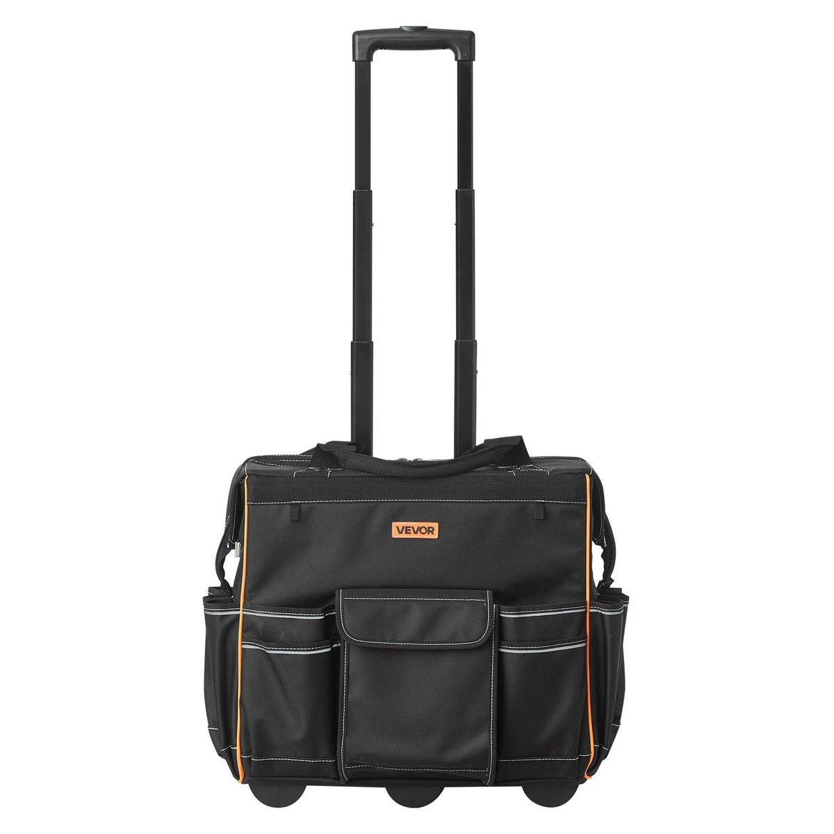 VEVOR Rolling Tool Bag, 110 lbs Load Capacity, 25 Pockets Heavy Duty Roller Tool Bag with Adjustable Telescoping Handle &amp; Stable Base, Toolbag Organizers with Wheels for Electrician, Construction