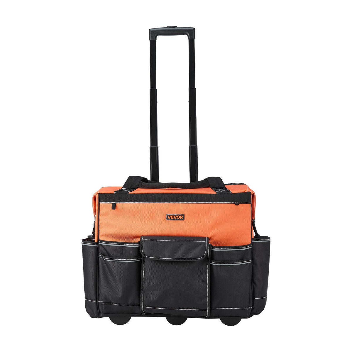 Rolling Tool Bag, 110 lbs Load Capacity, 27 Pockets Heavy Duty Roller Tool Bag on Wheels, Adjustable Telescoping Handle &amp; Stable Base, Toolbag Organizers with Wheels for Construction, Mechanic