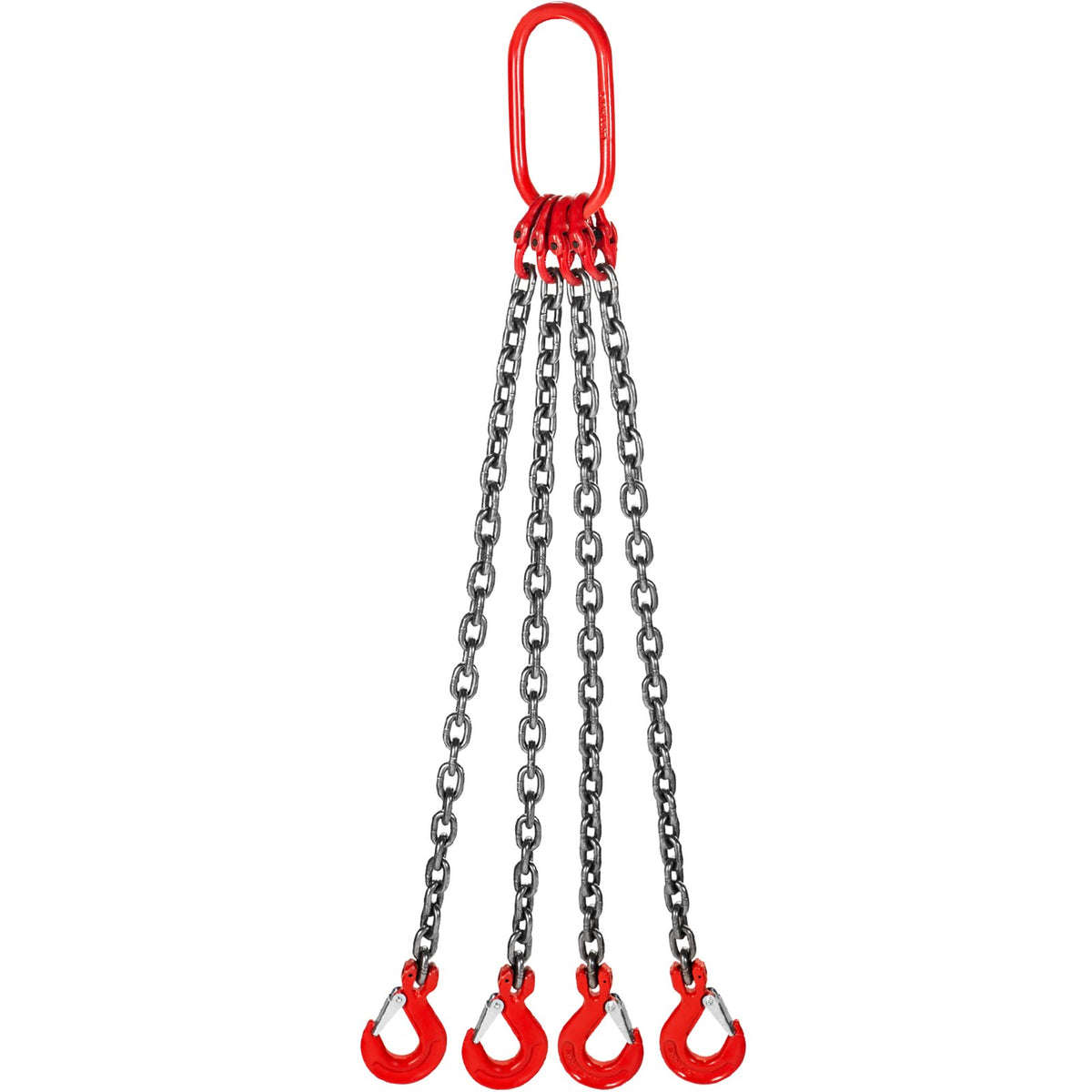 VEVOR Chain Sling, 8 mm x 1m Lifting Chains with Hooks, G80 Engine Chain Hoist Lifts, 5 Ton Load Capacity Lifting Sling Chains for Engine Hoist, Engine Lift Chain with 4 Leg Grab Hooks Heavy Duty