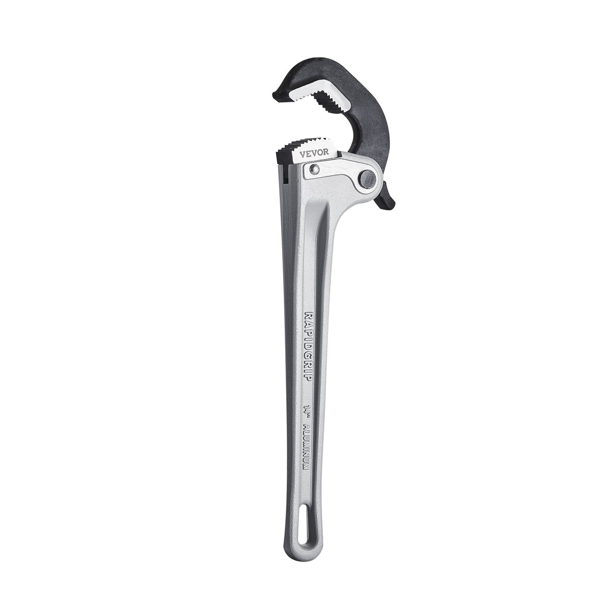 VEVOR Pipe Wrench, 14" Aluminum Straight Pipe Wrench, Automatic Jaw Adjustment, Adjustable Plumbing Wrench, Easy to Carry, Ergonomic Handle, Hangable Design, for Water Pipes, Automotive Repairs