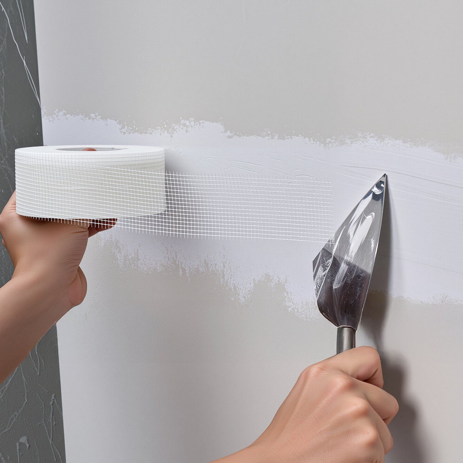 Drywall Mesh Tape, 50mm W x 45m L Self-Adhesive Fiberglass Drywall Joint Tape, 36 Rolls Dry Wall Patch for Easy Sheetrock Ceiling Crack Repair, to Achieve Smooth Even Wall Surface