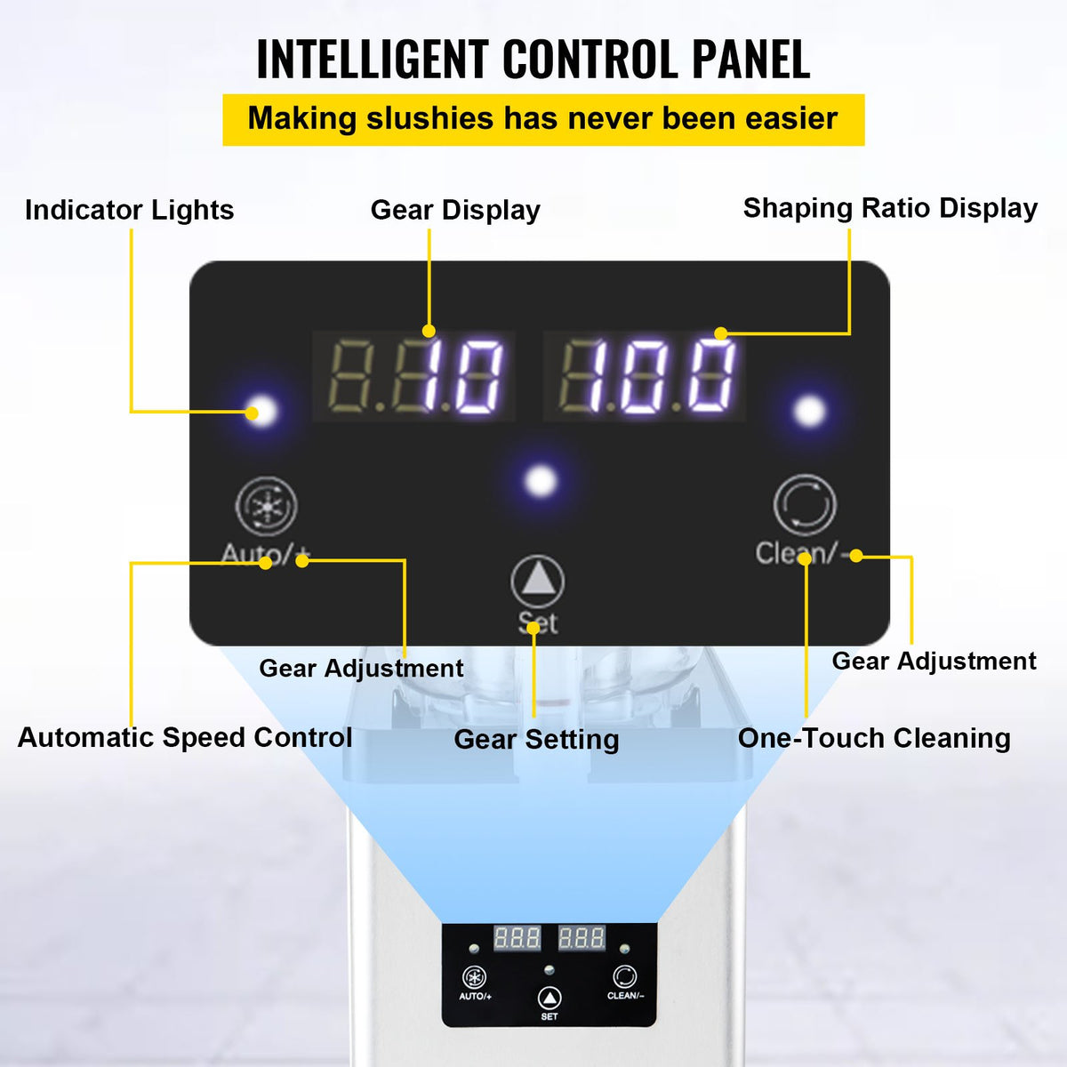 VEVOR Commercial Slush Machine Frozen Drink Slushy Making Machine 6L/1.6 Gallons