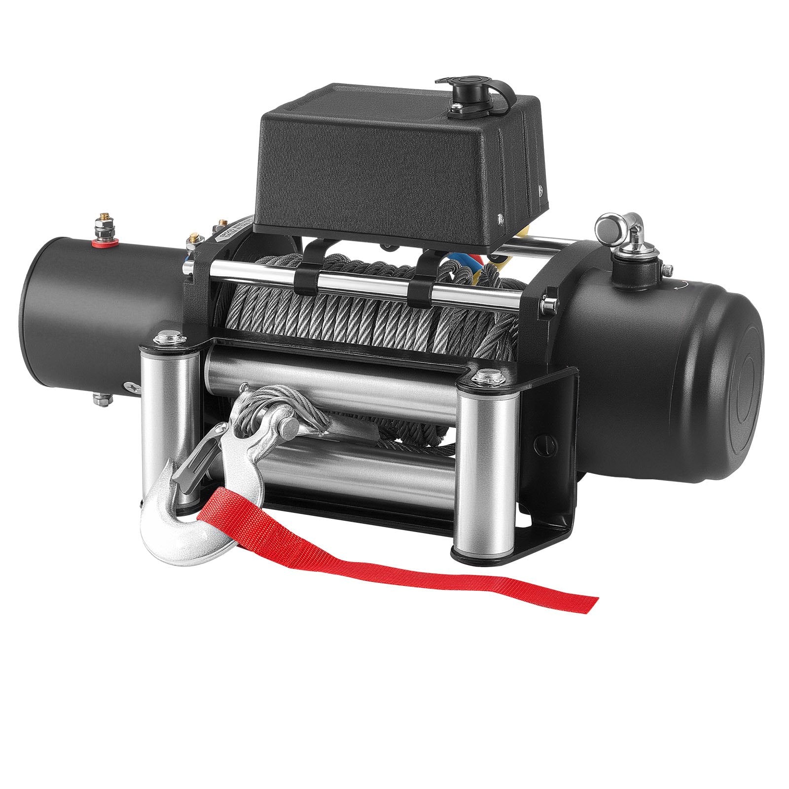 VEVOR Electric Winch, 5400 kg Load Capacity, 12V DC Truck Winch with Φ9.1 mm x 26 m Steel Rope, Wireless & Wired Remote Control, Suitable for Towing SUV Jeep Trailer Boat Off-Road Vehicle