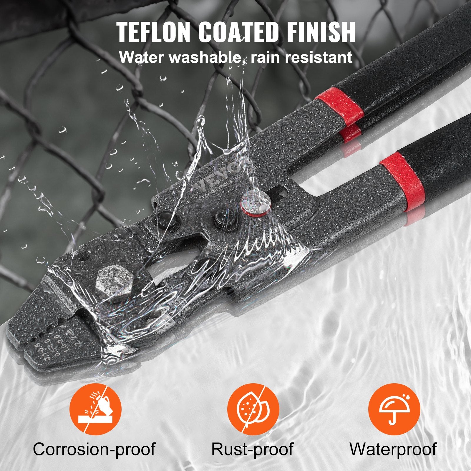 VEVOR Crimping Tool, Up To 2.2mm Wire Rope Crimping Tool, Crimping Loop Sleeve Kit with a Cable Cutter and 160pcs Aluminum Buckles, Teflon Coating Anti-Rust Fishing Crimping Tool