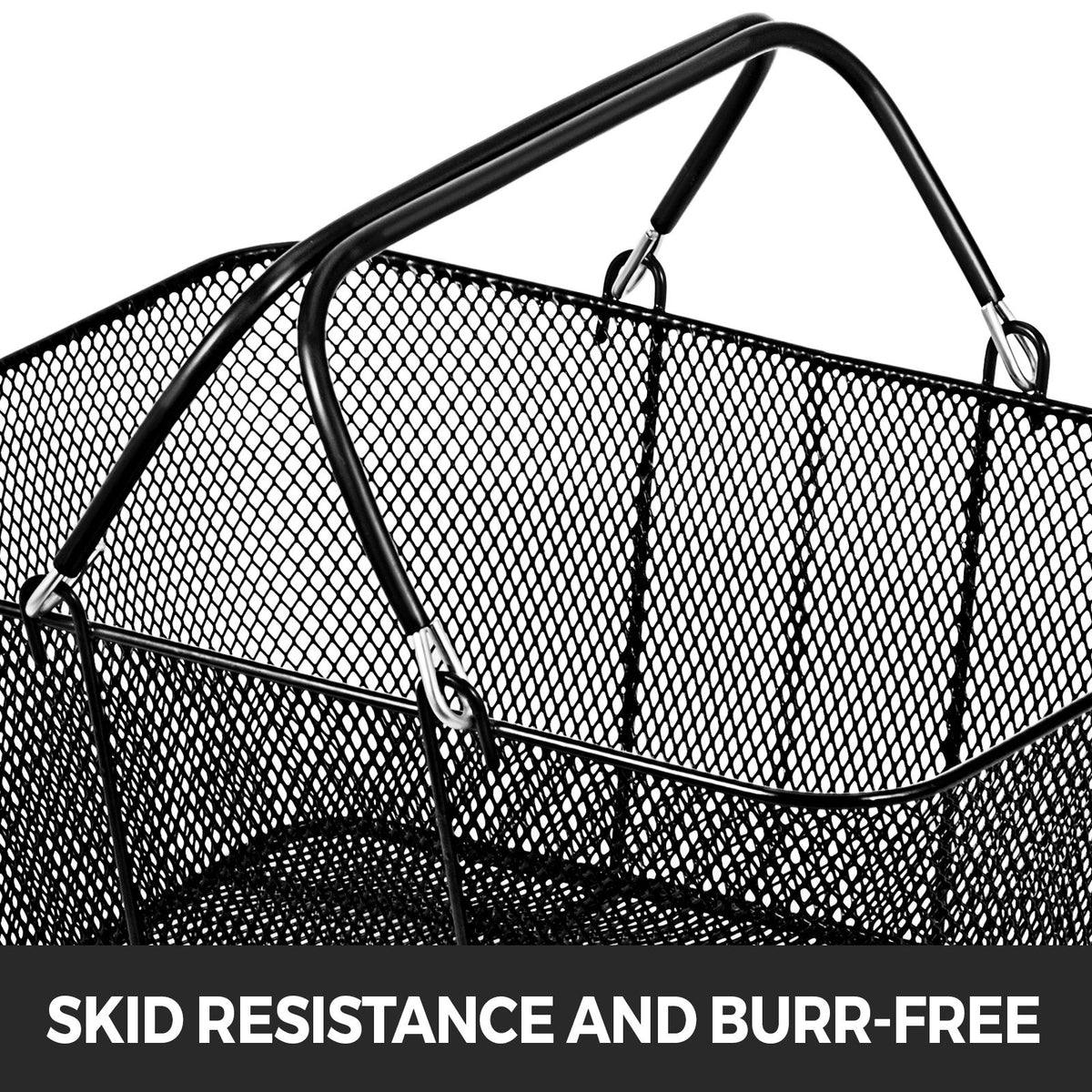 VEVOR Shopping Baskets with Handles, 12PCS, Black Metal Shopping Basket, Portable Wire Shopping Basket, Black Wire Mesh shopping Basket Set for Supermarkets, Retail Stores, Grocery Shopping, Black