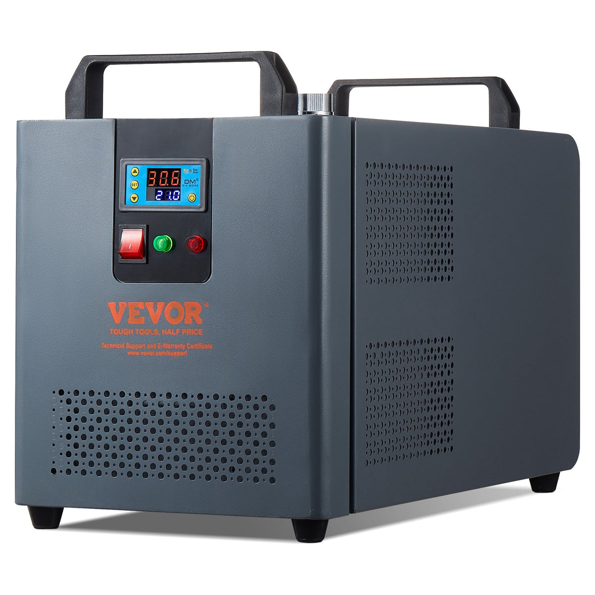 VEVOR Industrial Water Chiller, KH-6000, 200W Industrial Water Cooler Cooling System with Compressor 12 L Water Tank Capacity 7.8 L/min Max Flow Rate, for CO2 Laser Engraving Machine Cooling Machine