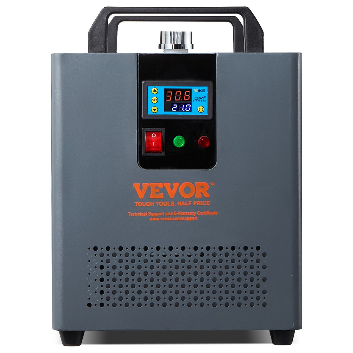 VEVOR Industrial Water Chiller, KH-6000, 200W Industrial Water Cooler Cooling System with Compressor 12 L Water Tank Capacity 7.8 L/min Max Flow Rate, for CO2 Laser Engraving Machine Cooling Machine