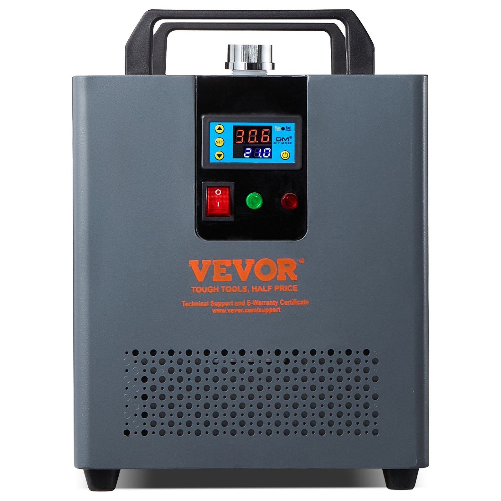 VEVOR Industrial Water Chiller, KH-6000, 200W Industrial Water Cooler Cooling System with Compressor 12 L Water Tank Capacity 7.8 L/min Max Flow Rate, for CO2 Laser Engraving Machine Cooling Machine