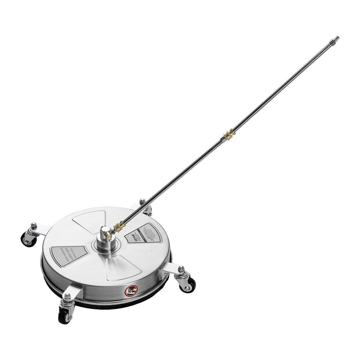 16.5" Pressure Washer Surface Cleaner, Stainless Steel Pressure Washer Attachments with 4 Wheels, 4000 Max PSI, 1/4 Quick Connector, 2 Spray Nozzles, 2 Extended Wands for Concrete, Patio, Deck