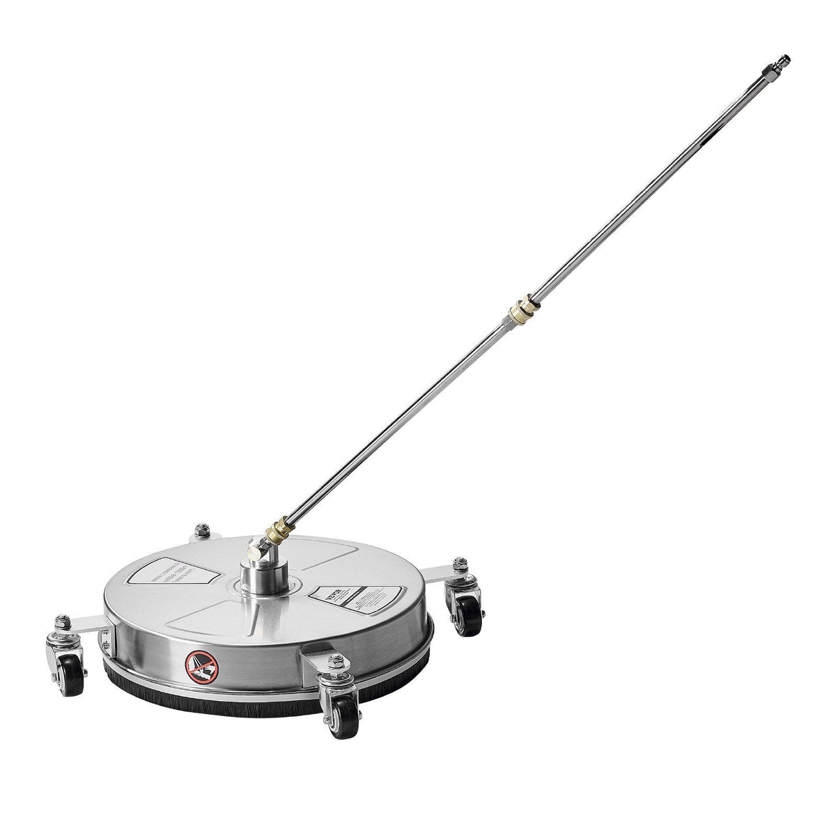 16.5" Pressure Washer Surface Cleaner, Stainless Steel Pressure Washer Attachments with 4 Wheels, 4000 Max PSI, 1/4 Quick Connector, 2 Spray Nozzles, 2 Extended Wands for Concrete, Patio, Deck