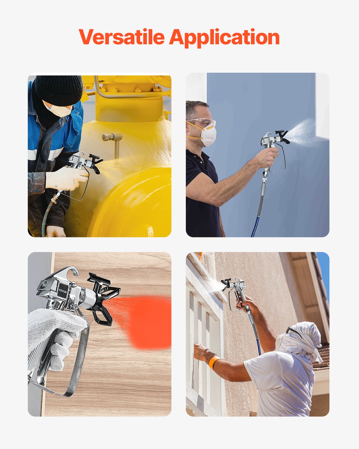 VEVOR Airless Paint Spray Gun 3600PSI High Pressure Airless Spray Gun 517 Tip