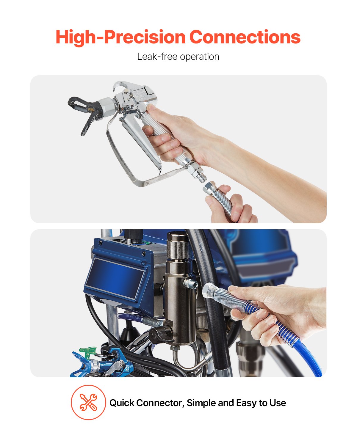 VEVOR 50ft Airless Paint Sprayer Hose 1/4 in Universal Airless Paint Spray Hose