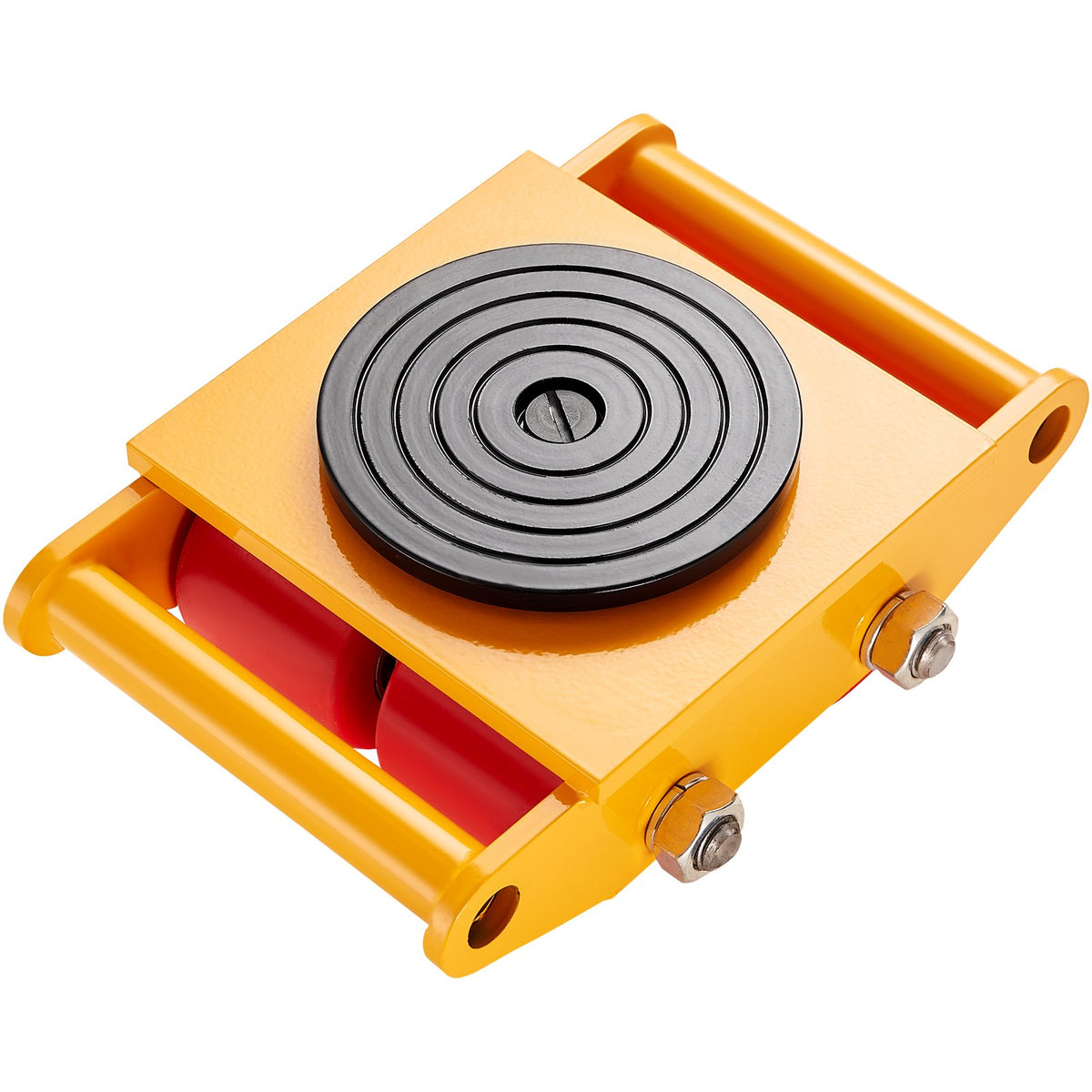 VEVOR 4PCS Machinery Skate Dolly, 17637LBS/8T Industrial Machinery Mover, Heavy Duty Carbon Steel Machinery Moving Skate with 4 PU Wheels and 360° Rotation Non-Slip Cap for Warehouse Workshop Factory