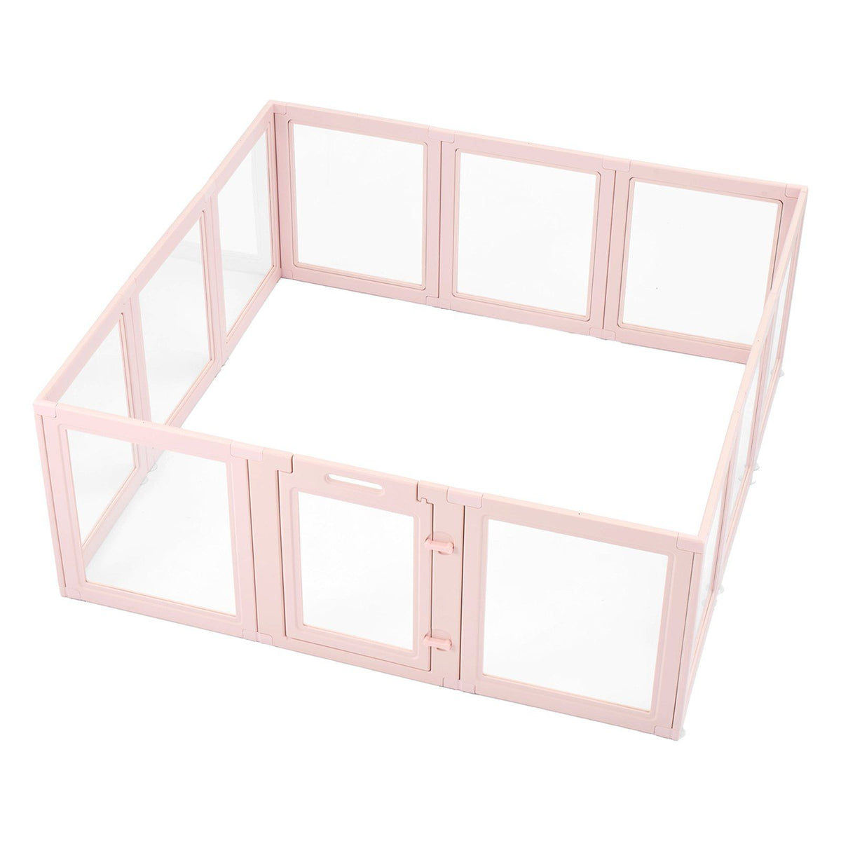 Dog Whelping Box, 1.54x1.5x0.6 m, Transparent Plastic Dog Whelping Pen for Large Sized Dogs, Waterproof Puppy Playpen with Windows &amp; Door Lock, Easy to Clean, Durable Indoor Pet Dogs Cats Birth Kit
