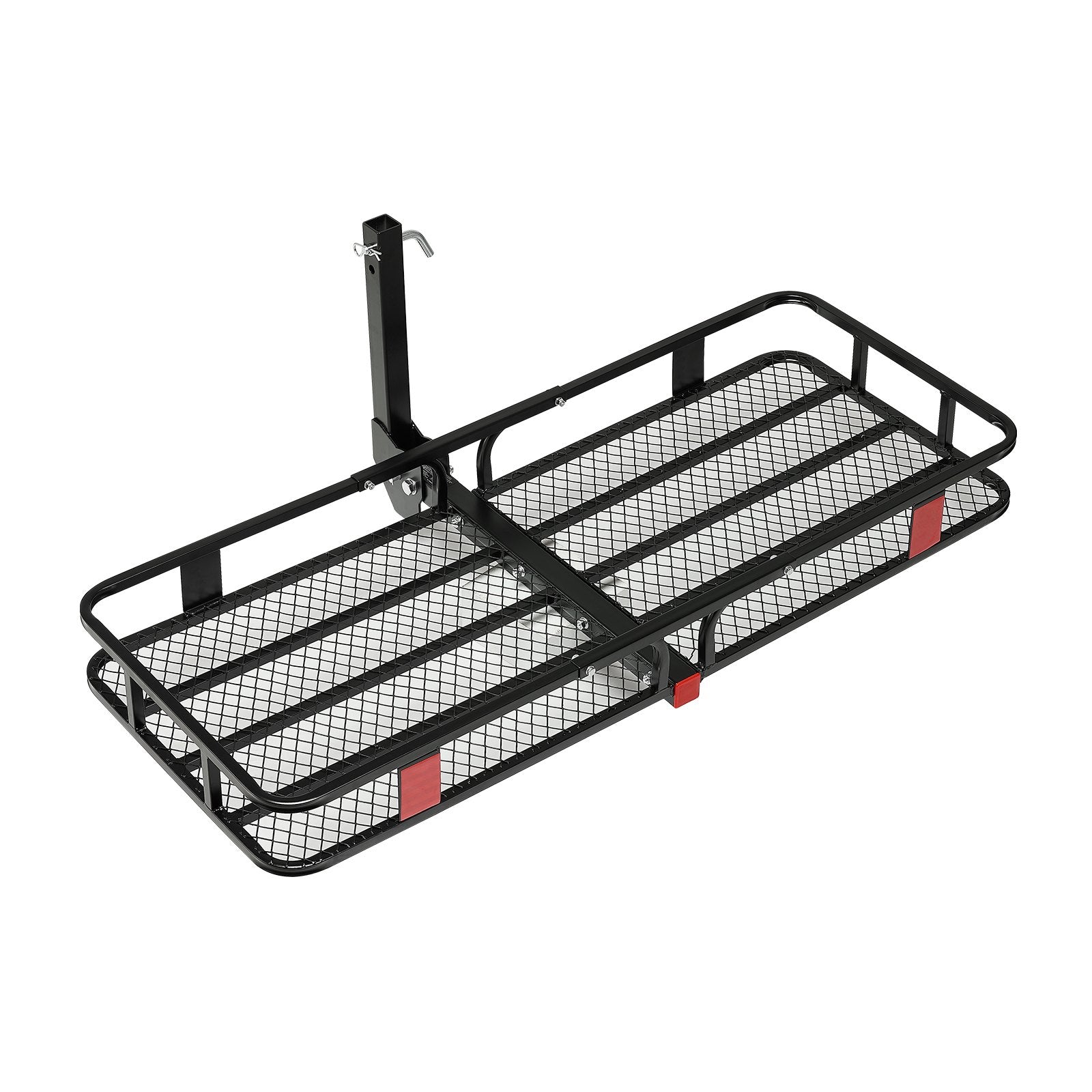 VEVOR 60" x 24" x 6", Hitch Cargo Carrier, 500 lbs Capacity Hitch Cargo Carrier with Cargo Net with Hook & Waterproof Cargo Bag, Folding Hitch Mount Cargo Carrier with Ratchet Straps, Fit for SUVs
