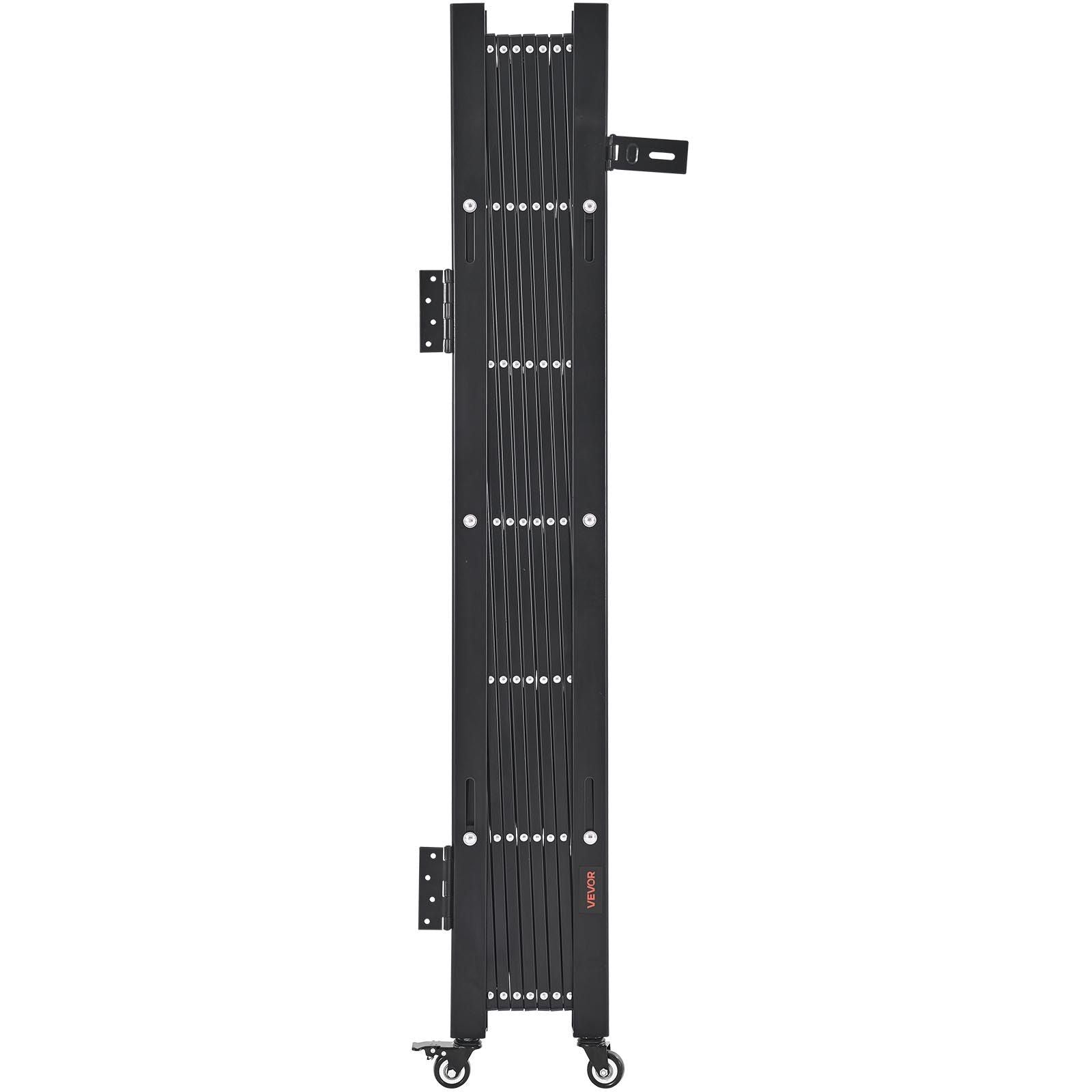 Single Folding Security Gate, Lockable Scissor Gate with 360 degree Swivel Casters, Outdoor Barricade Steel Retractable Gates, for Entry Security, Garage, Warehouse & Pool, 1900 x 1310 mm (W x H)