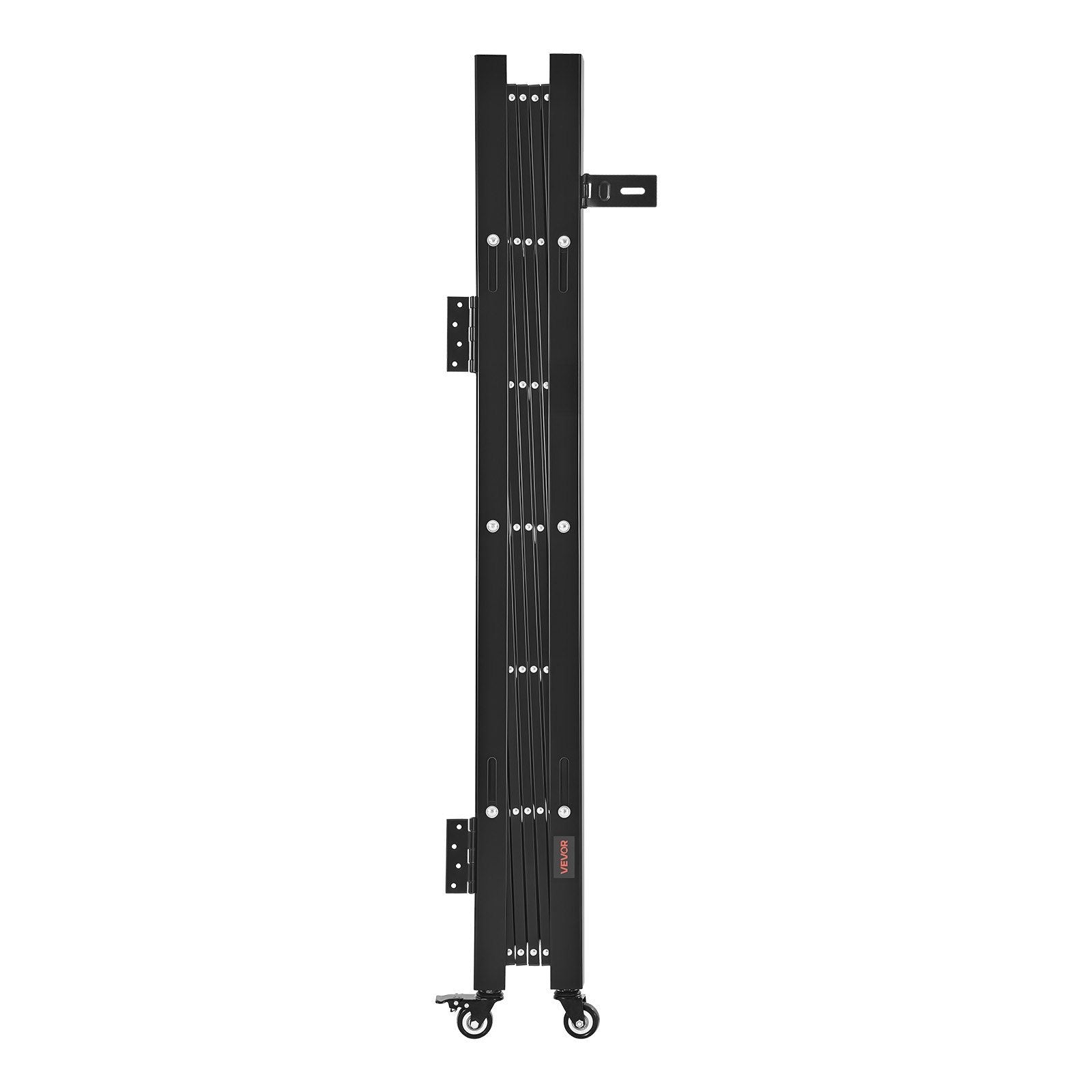 Single Folding Security Gate, Lockable Scissor Gate with 360 degree Swivel Casters, Outdoor Barricade Steel Retractable Gates, for Entry Security, Garage, Warehouse & Pool, 1100 x 1310 mm (W x H)