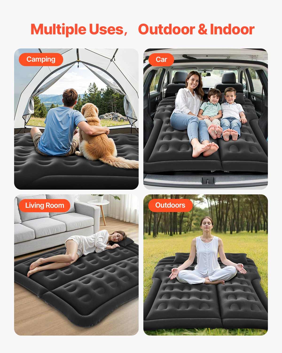 VEVOR Car Air Mattress Inflatable Car Camping Travel Sleeping Bed SUV MPV Sedan