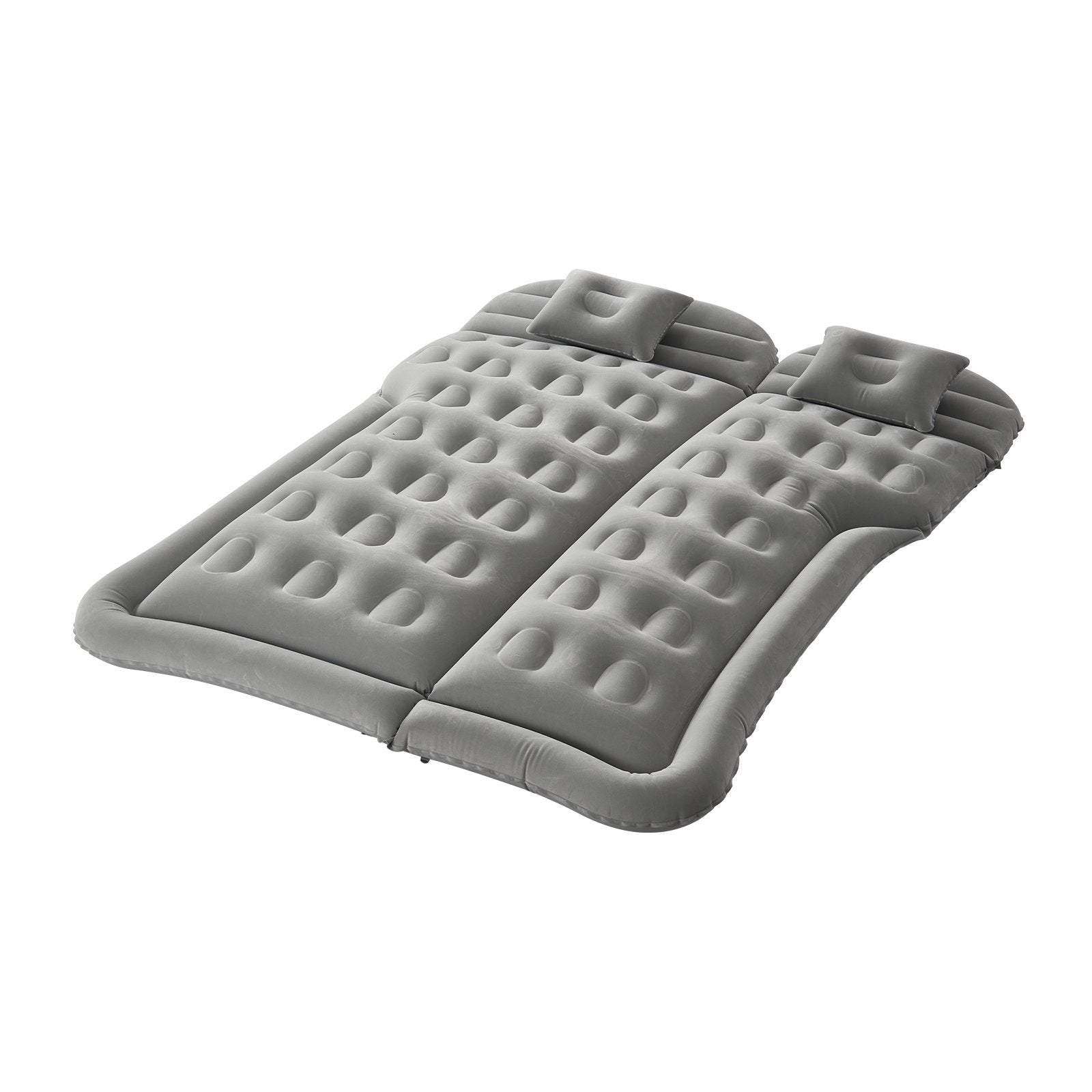 VEVOR Car Air Mattress, Inflatable Car Camping Mattress, Flocking Thickened Travel Beds, Comfortable and Durable Portable Sleeping Pad with Air Pump, Nozzle, Carry Bag, Fits Most SUV MPV Sedan, Gray