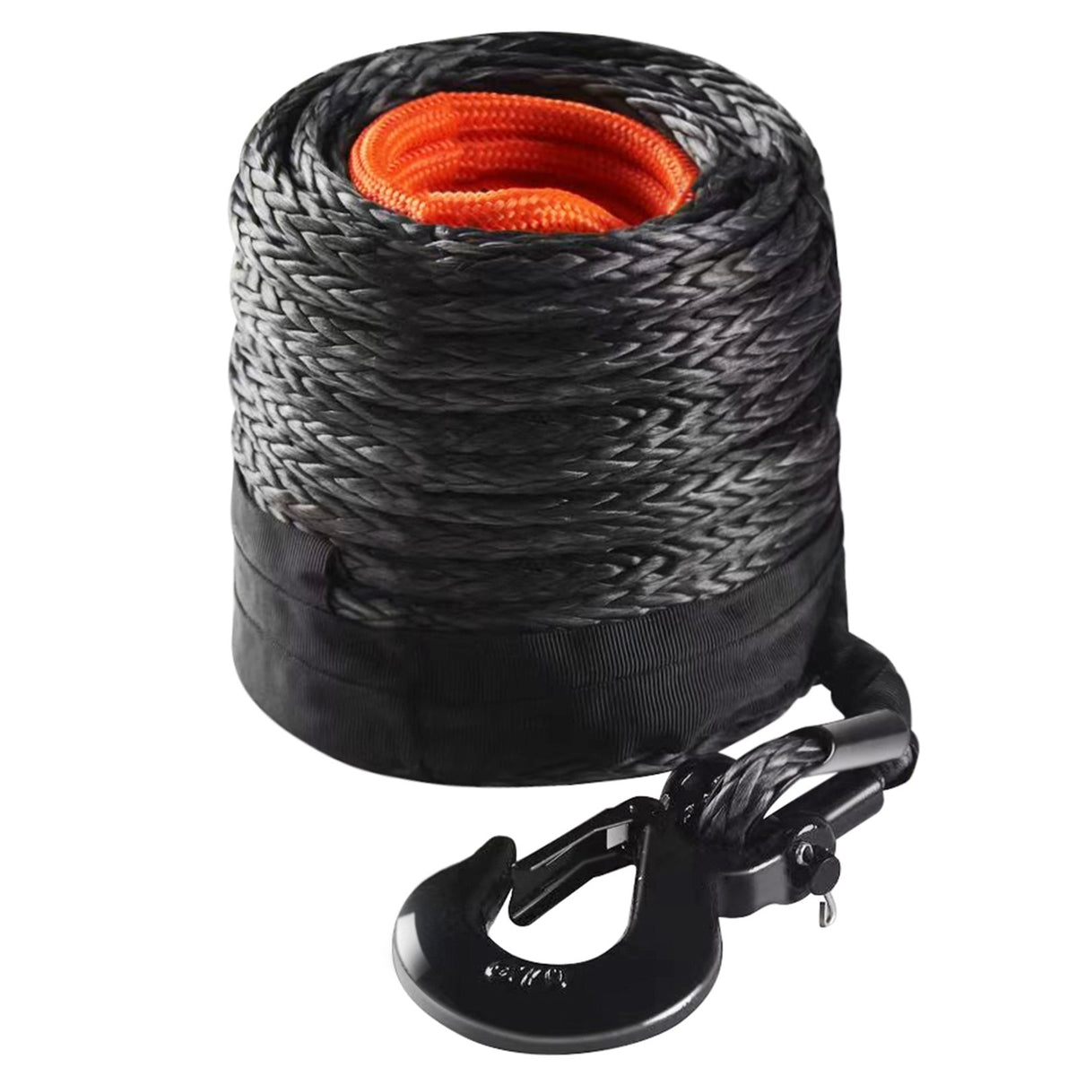 VEVOR Synthetic Winch Rope, 12.7 mm x 28 m, 142.3 kN, Synthetic Winch Line Cable Rope with Protective Sleeve + Forged Winch Hook + Pull Strap, Universal Fit for SUV, Large Off-Road Vehicle, Truck