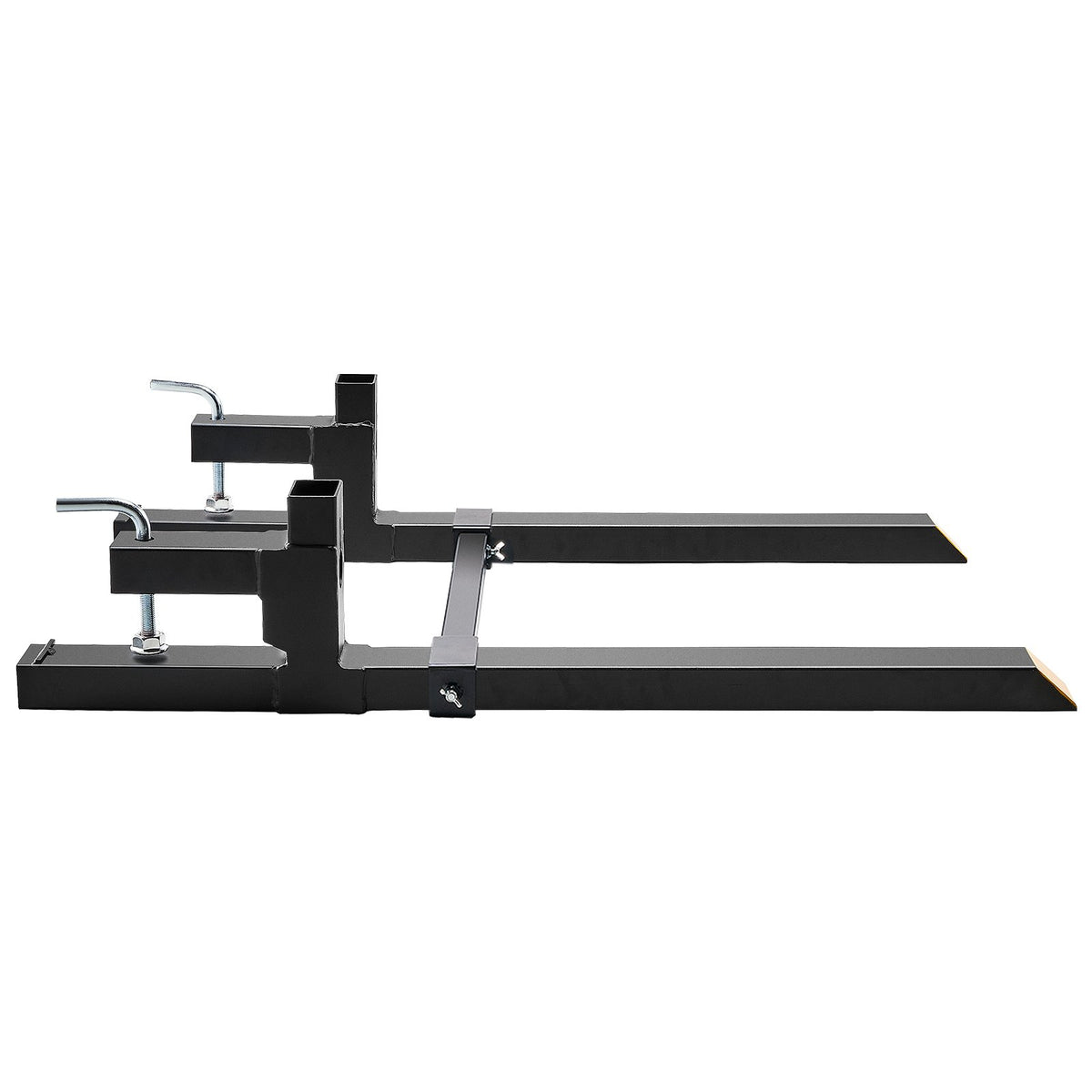 VEVOR Pallet Forks, 907 kg Clamp on Pallet Forks, 1090 mm Total Length Tractor Bucket Forks with Adjustable Stabilizer bar, Heavy Duty Pallet Forks for Tractor Attachments, Skid Steer, Loader Bucket