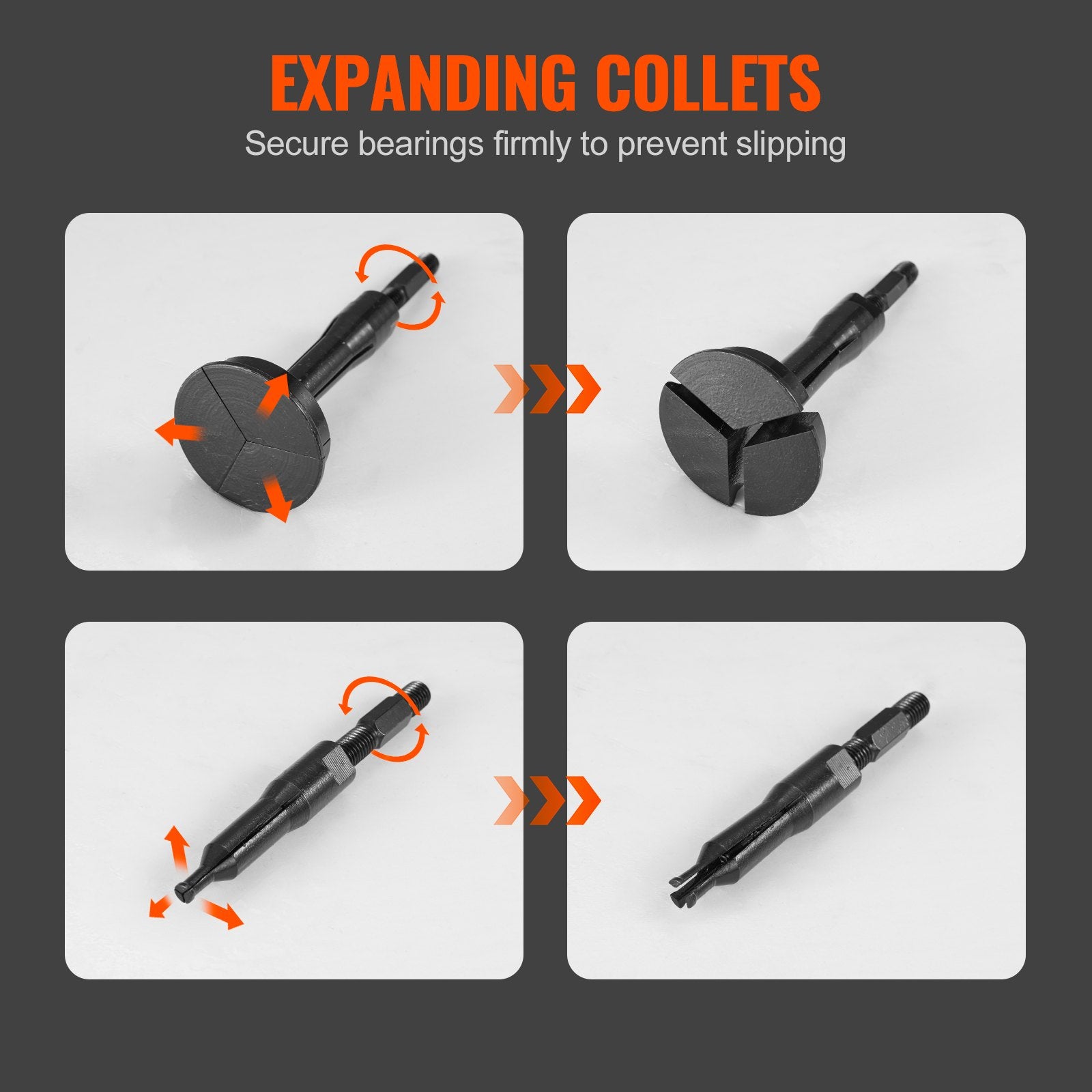 VEVOR Blind Hole Collet Bearing Race and Seal Puller Extractor Kit, Slide Hammer Pilot Insert Inner Internal Bearing Removal Tool Set, 10 Adjustable Collects and Counterstay, 16 PCS