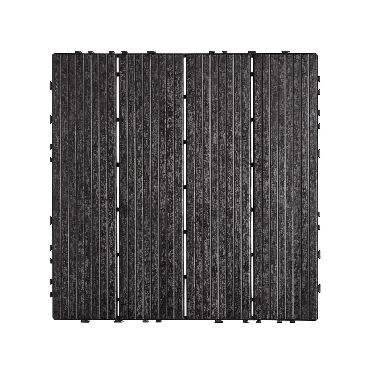 VEVOR Interlocking Deck Tiles, 36 Pack,11.6"x11.6" 36 sq. ft Plastic Waterproof Outdoor Flooring All Weather Use, Patio Floor Decking Covering Tiles for Porch Poolside Balcony Backyard, Dark Brown
