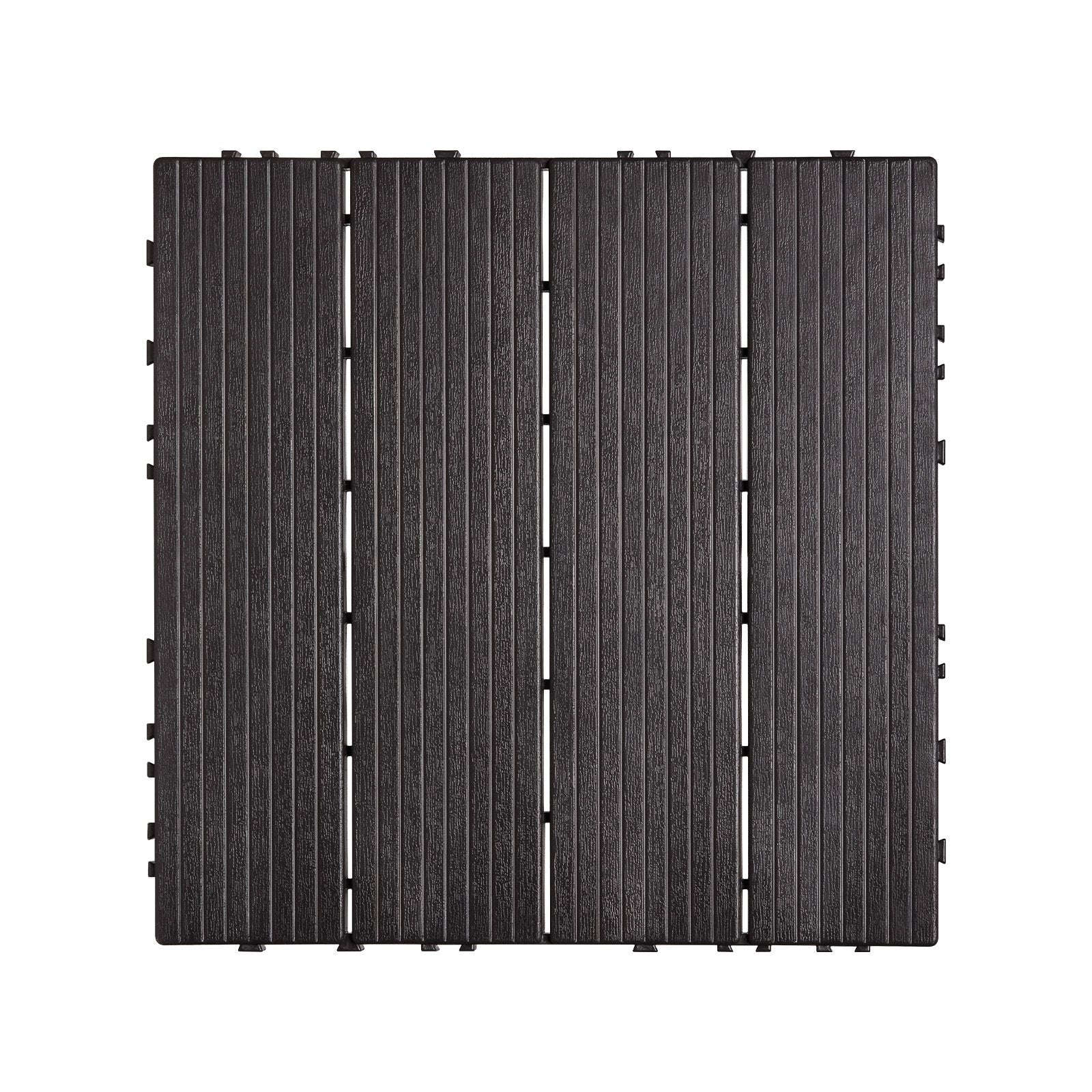 VEVOR Interlocking Deck Tiles, 36 Pack,11.6"x11.6" 36 sq. ft Plastic Waterproof Outdoor Flooring All Weather Use, Patio Floor Decking Covering Tiles for Porch Poolside Balcony Backyard, Dark Brown
