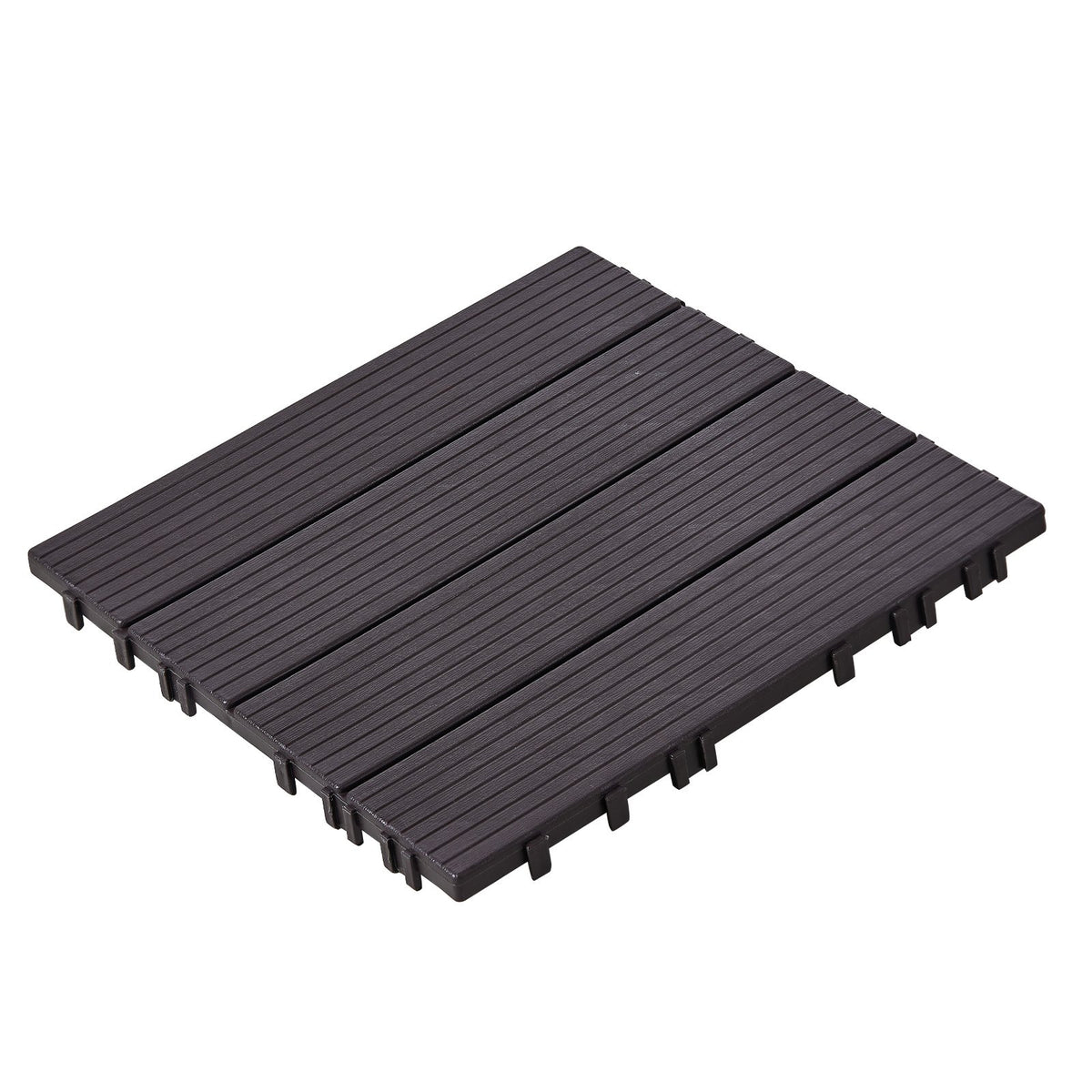 VEVOR Interlocking Deck Tiles, 36 Pack,11.6"x11.6" 36 sq. ft Plastic Waterproof Outdoor Flooring All Weather Use, Patio Floor Decking Covering Tiles for Porch Poolside Balcony Backyard, Dark Brown