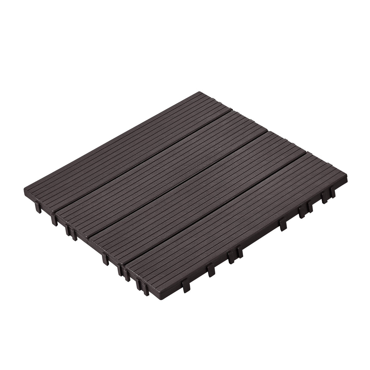 VEVOR Interlocking Deck Tiles 54 Pack 12"x12" Waterproof for Porch Dark Brown