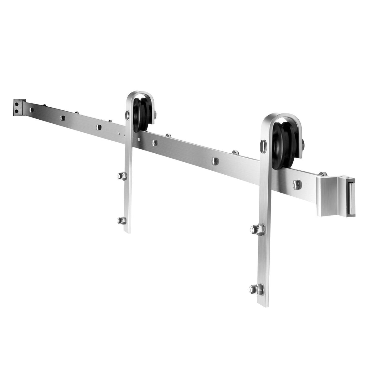 8FT Sliding Barn Door Hardware Kit, 330 LBS Weight Capacity, Compatible with 42 to 48 Inches Width &amp; 1-3/8 to 1-3/4 Inches Thickness Single Sliding Barn Door, Durable Track &amp; J-shape Roller