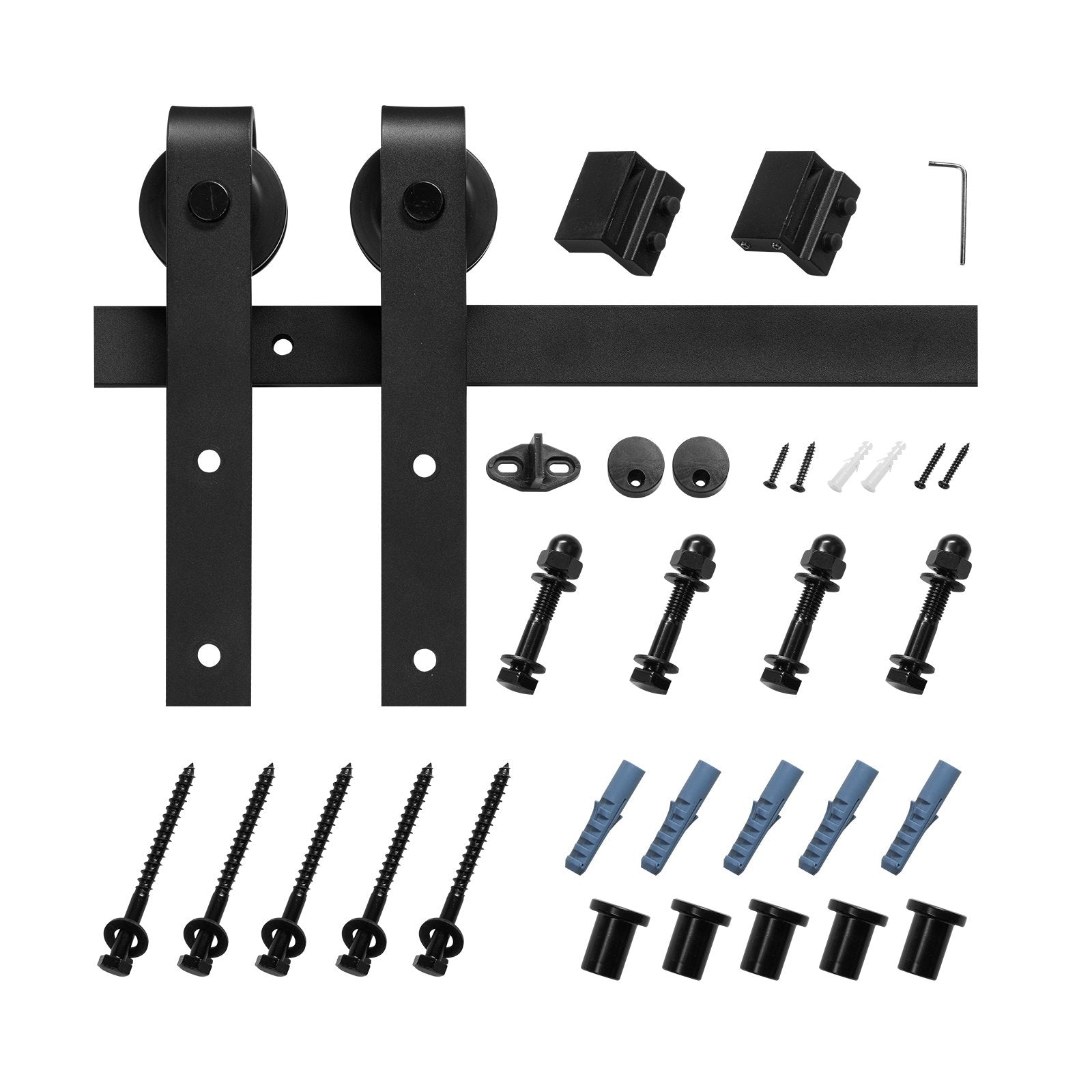 VEVOR 1500 mm Sliding Barn Door Hardware Kit for Single Sliding Barn Door Black