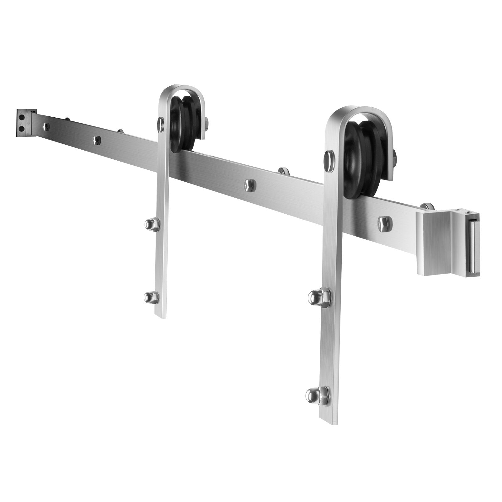VEVOR 2000 mm Sliding Barn Door Hardware Kit for Single Sliding Barn Door Silver