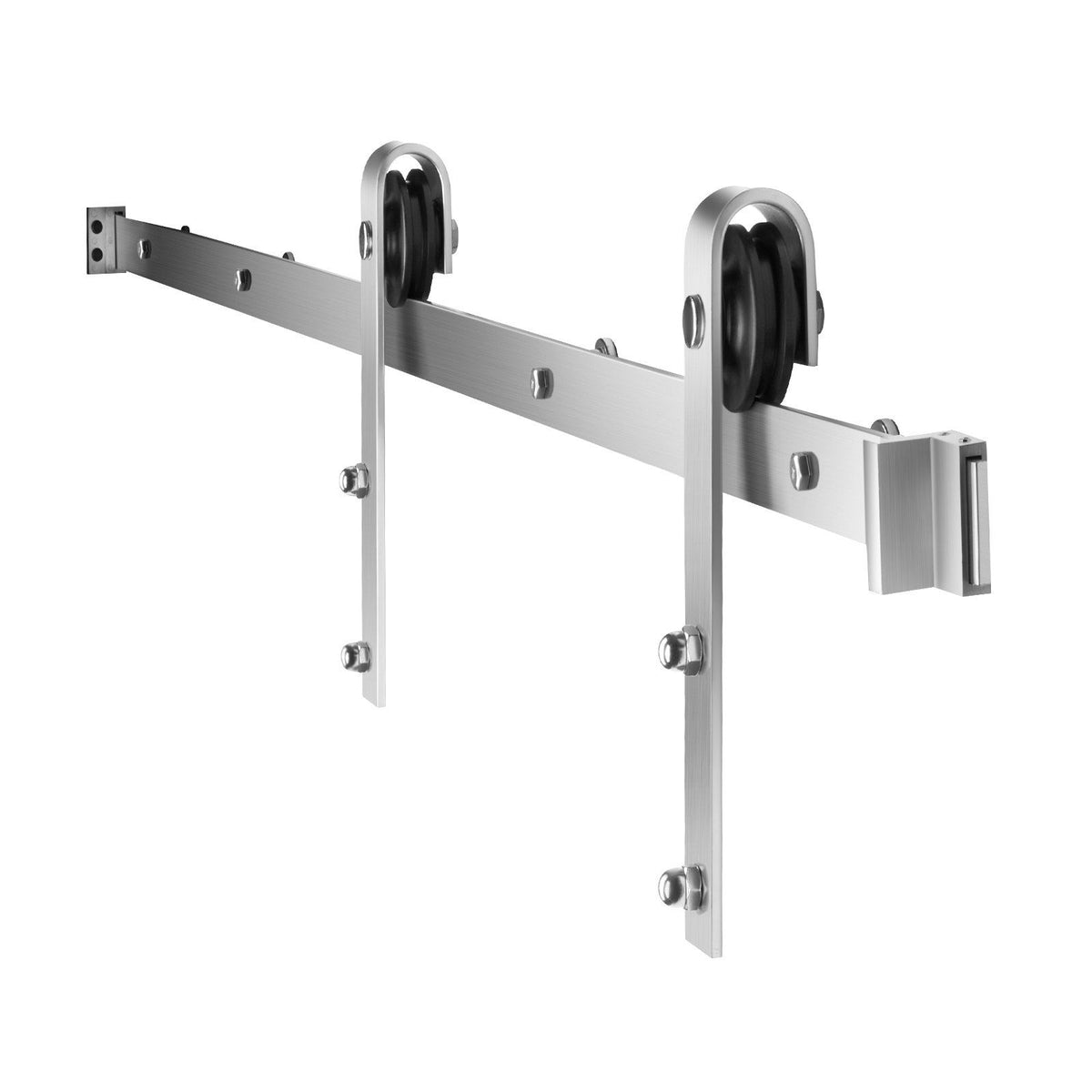 5FT Sliding Barn Door Hardware Kit, 330 LBS Weight Capacity, Compatible with 30 Inches Max Width &amp; 1-3/8 to 1-3/4 Inches Thickness Single Sliding Barn Door, Durable Track &amp; J-shape Roller Silver