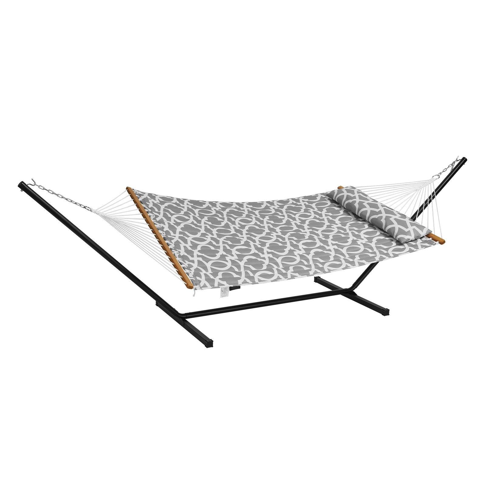 VEVOR Two Person Hammock with Stand Included Heavy Duty 480lb Capacity, Double Hammock with 12 FT Steel Stand and Portable Carrying Bag and Pillow, Freestanding Hammock for Outdoor Patio Yard Beach