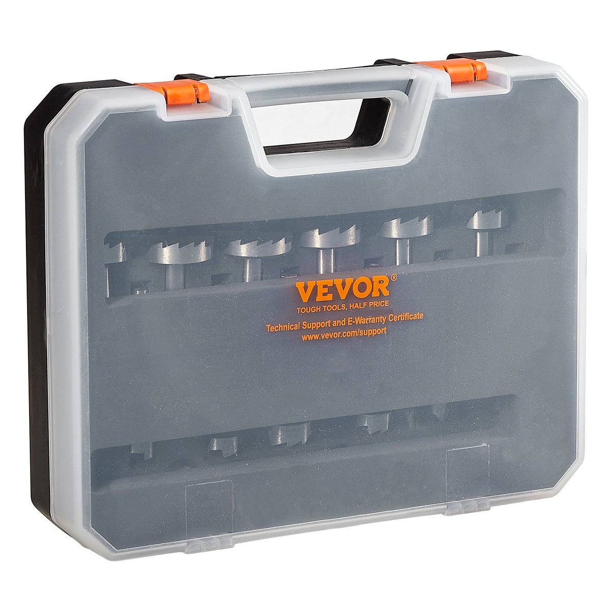 VEVOR Forstner Bit Set, 16 Pcs Forstner Drill Bits Set, 1/4" to 1-5/8", Carbon Steel, with Universal Round Shank, Forstner Drill Bit for Wood and Composite Board, Forstner Bits for Woodworking