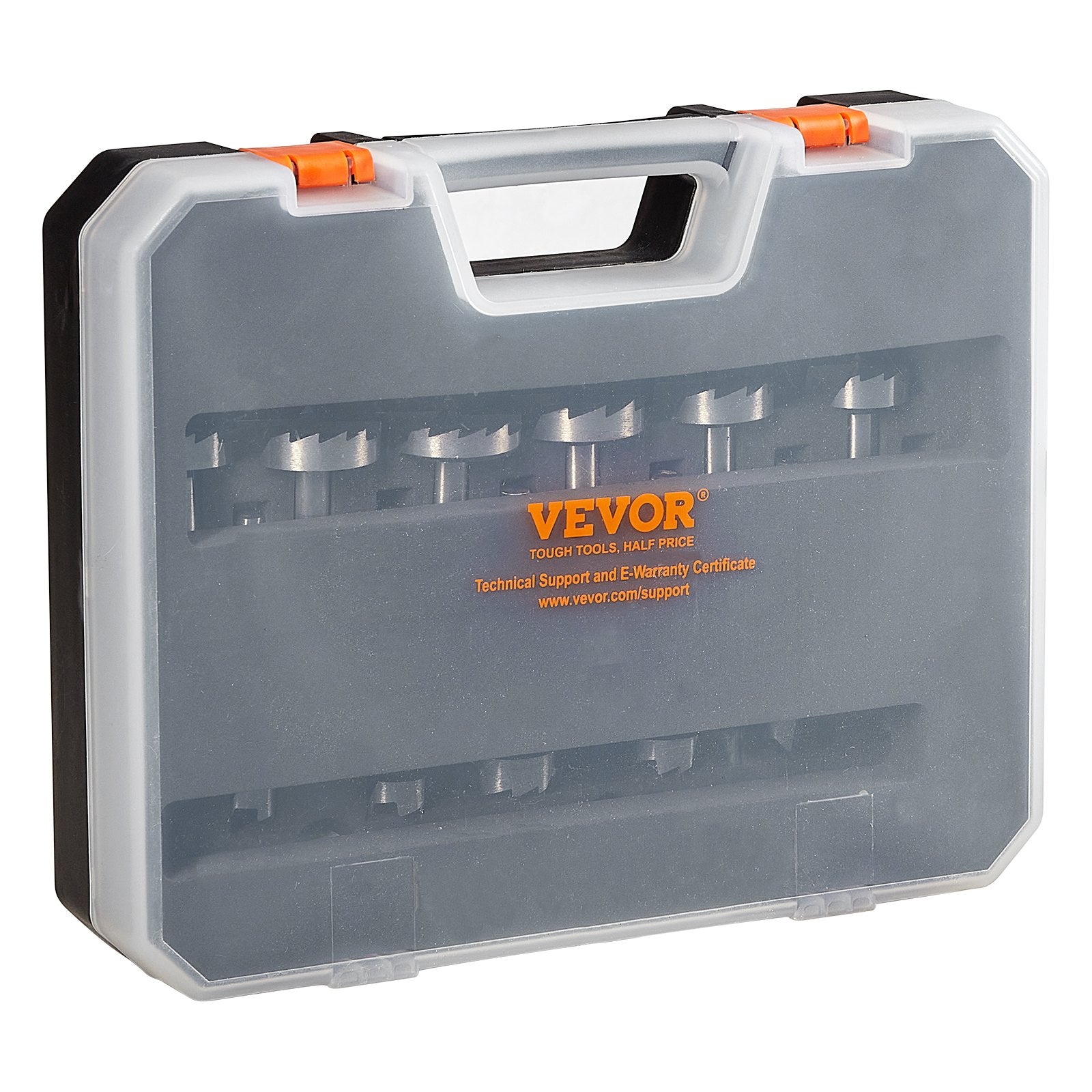 VEVOR Forstner Bit Set, 16 Pcs Forstner Drill Bits Set, 1/4" to 1-5/8", Carbon Steel, with Universal Round Shank, Forstner Drill Bit for Wood and Composite Board, Forstner Bits for Woodworking