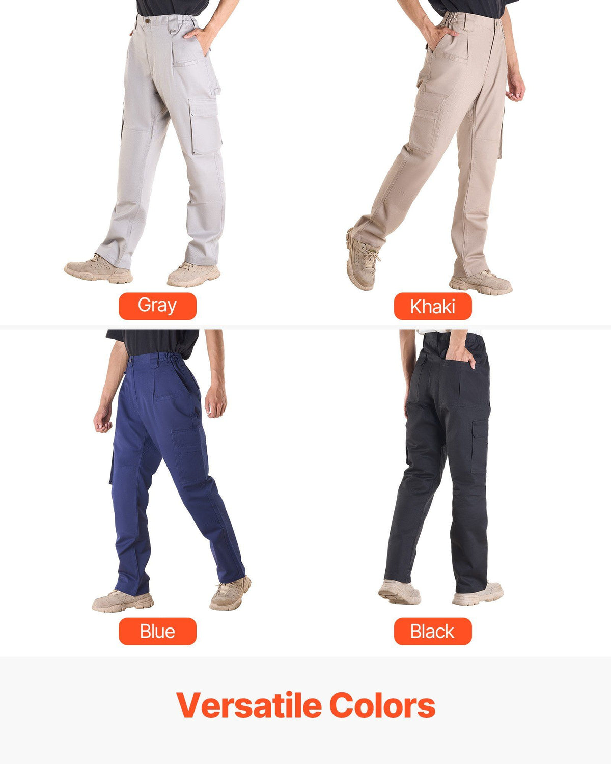 FR Pants for Men, 100% Cotton, Flame-Resistant Cargo Pants with Multi-Pockets and Elastic Waist, Reinforced Tear-proof Stitching, Ideal for Welding Work and Casual Wear, XXL Size, Dark Blue