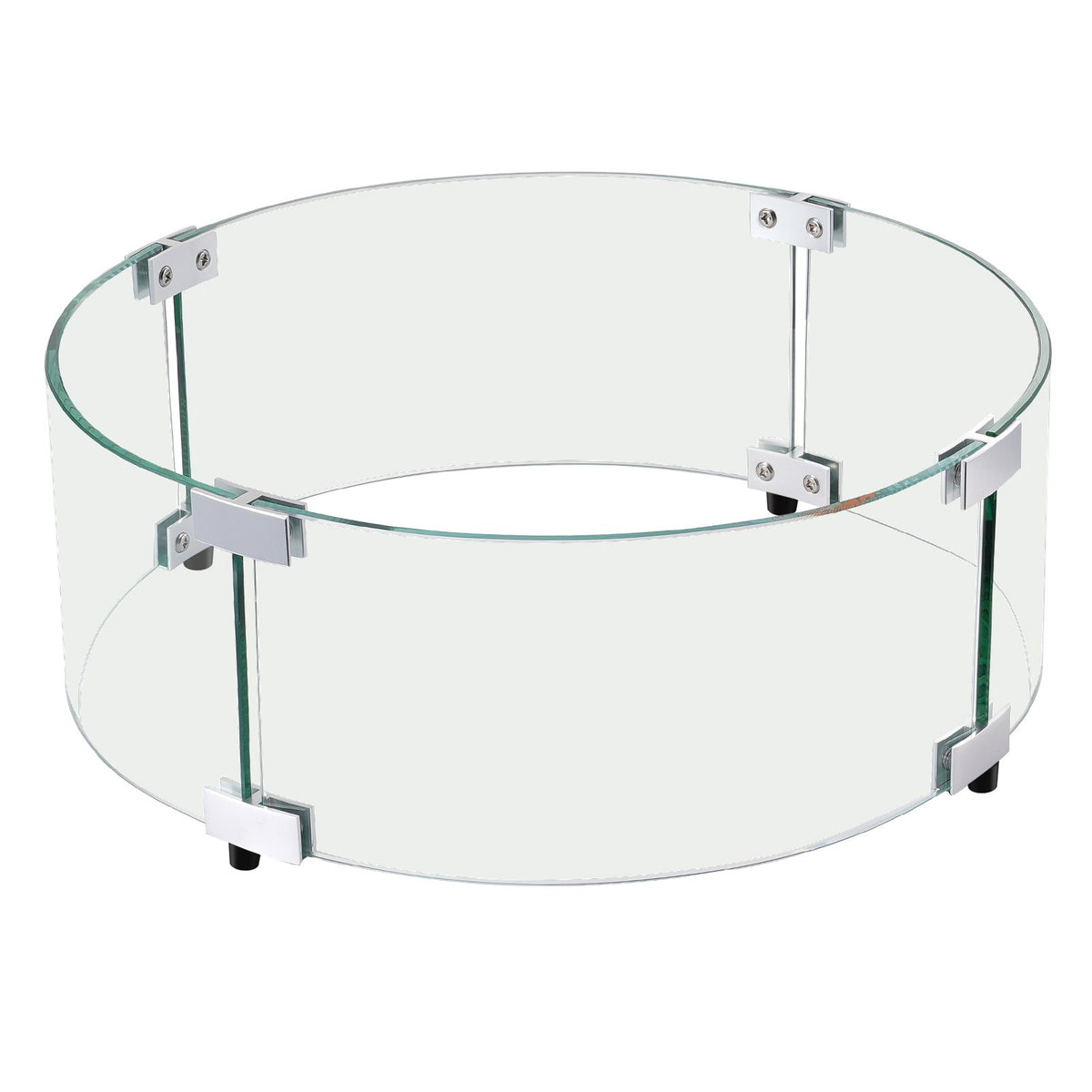 VEVOR Fire Pit Wind Guard, 740 x 214mm Round Glass Flame Shield, 6mm Thick Fire Table Accessory, Clear Tempered Glass Flame Guard for Propane, Gas, Outdoor, Patio, Backyard